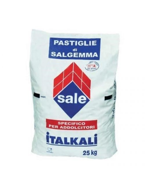 Italkali Pastiglie di Salgemma Addolcimento Acque Kg 25 - Sale Specifico per Addolcitori