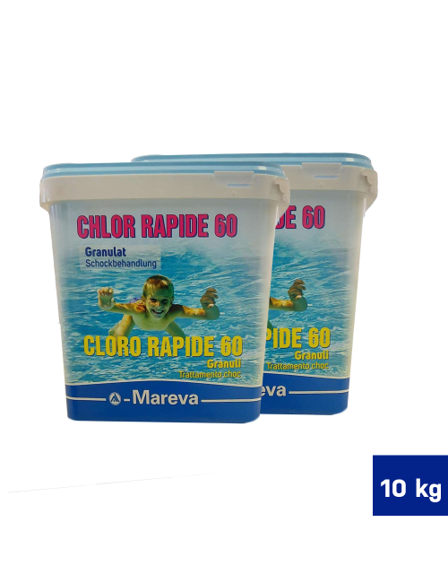 Cloro Granulare 10 kg - Mareva Chlore Rapide 60 10 kg - Cloro Granulare Acqua Piscina