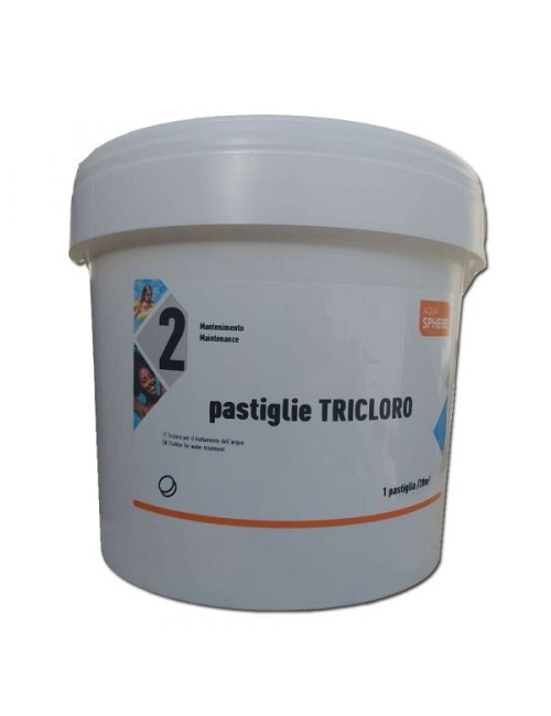 Cloro in Pastiglie 5kg - Aqua Sphere Pastiglie Tricloro 5kg - Pastiglie da 200 gr Cloro 90% a Lenta Soluzione
