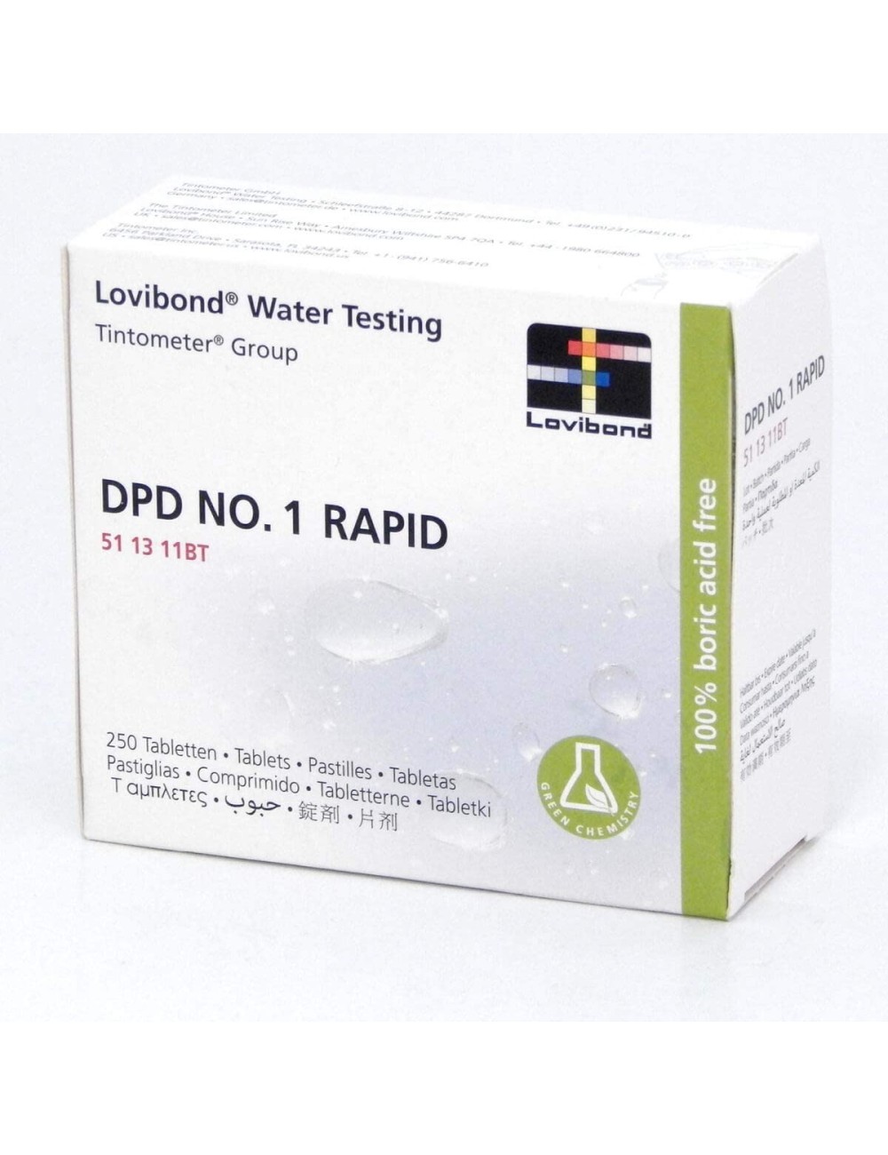 DPD n°1 Rapid Lovibond - 250 pastiglie reagenti per analisi cloro libero con tester manuale piscina