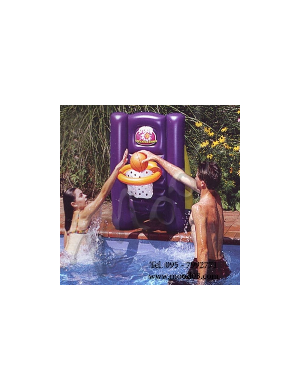 Swimline Splash Basketball - Gioco canestro gonfiabile con base riempibile, 2 palle incluse