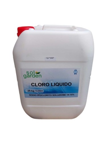Ipoclorito di sodio 14-15% Cloro 25 kg - Sanificante Disinfettante per Piscine