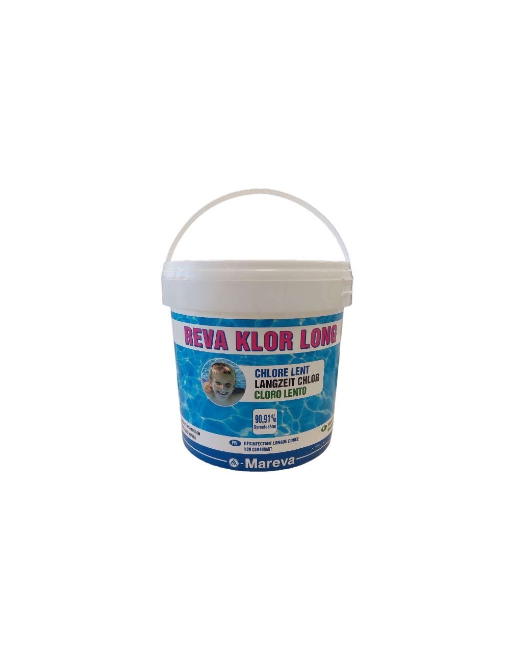Cloro in Pastiglie 5 kg - Mareva Reva Klor Long - Cloro in pastiglie ad azione disinfettante e chiarificante