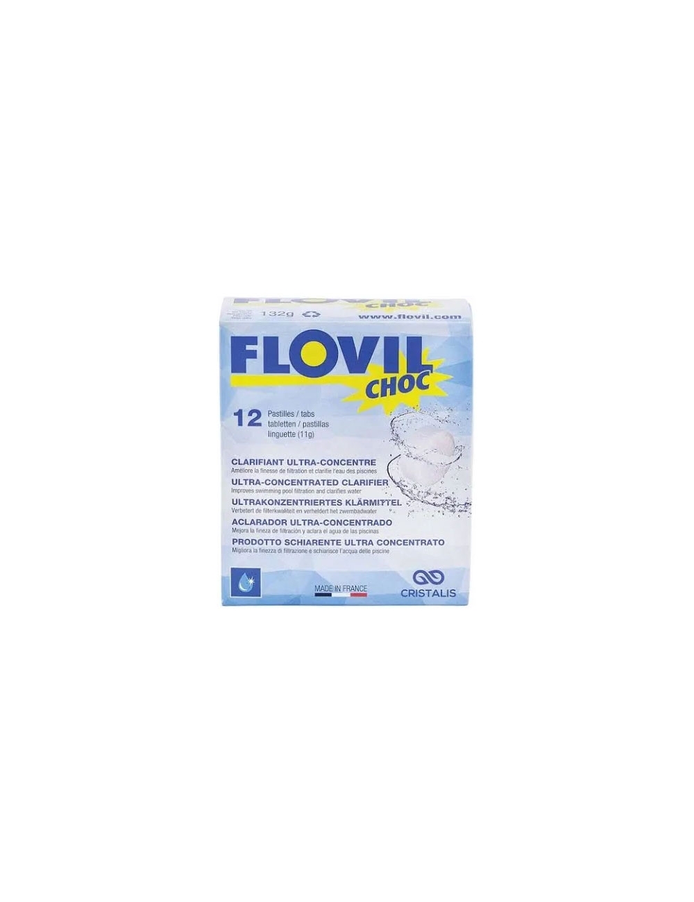Waterline FLOVIL 12 Pastiglie da 11 g - Flocculante in pastiglie super concentrato