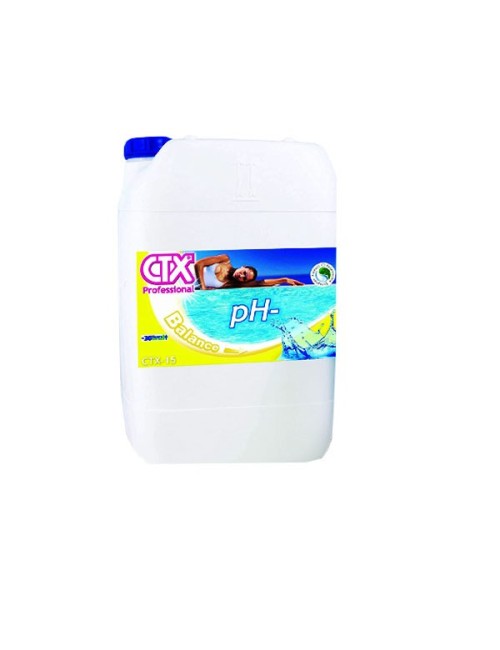 CTX-15 pH- 25 kg - Prodotto liquido per abbassare il pH e igienizzare la piscina *VENDITA PROIBITA AI PRIVATI