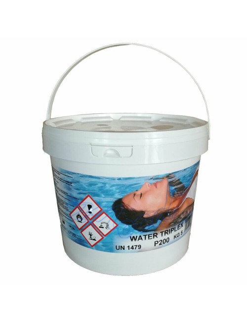 Pastiglie Multifunzione per Piscina 5kg - Triplex in pastiglie Waterline - Secchio da 5 kg